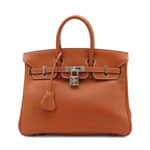Hermes Birkin 25 Swift Gold Handbag □L Stamp Silver Hardware